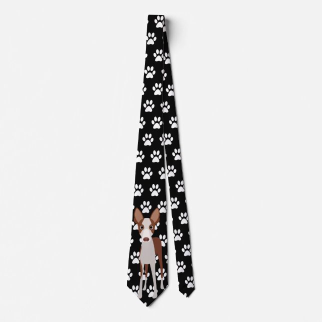 Ibizan Hound Podenco Dog Paws Neck Tie (Front)
