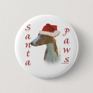 Ibizan Hound Santa Paws Button