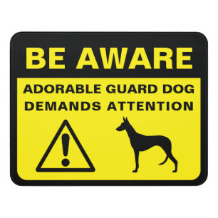 Ibizan Hound Silhouette Funny Guard Dog Warning Door Sign