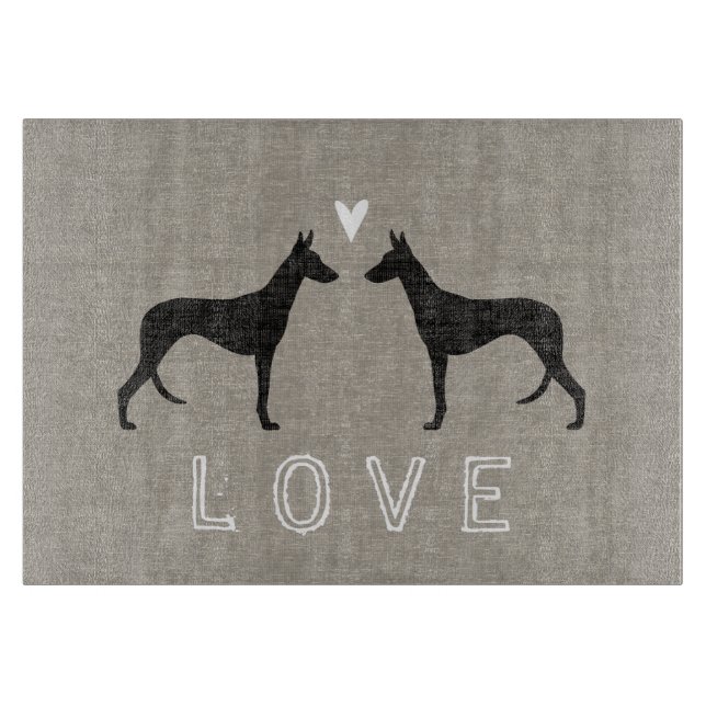 Ibizan Hound Silhouettes Love Cutting Board (Front)