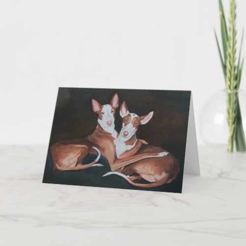 Ibizan Hound Sisters Dog Art Greeting Card