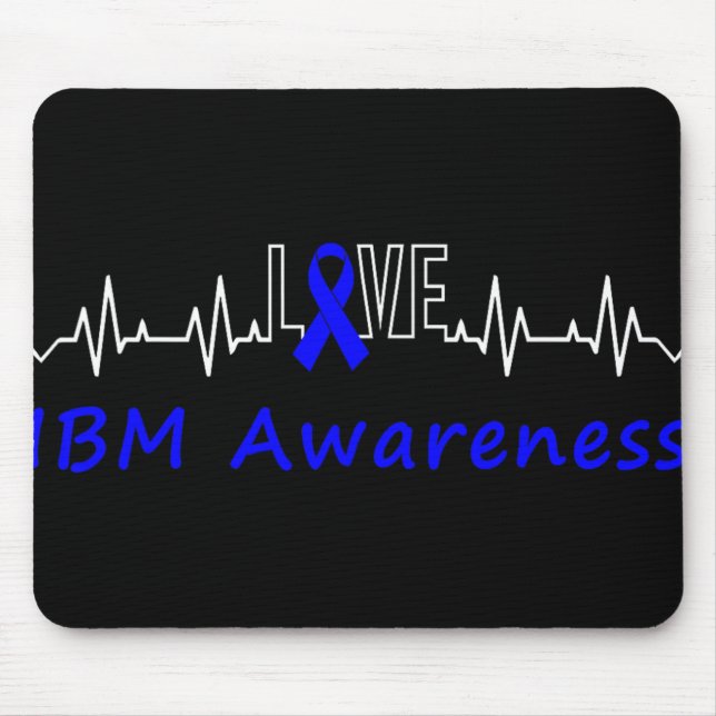 Ibm Awareness Blue Ribbon Love Heartbeat Support Q Mouse Pad (Front)