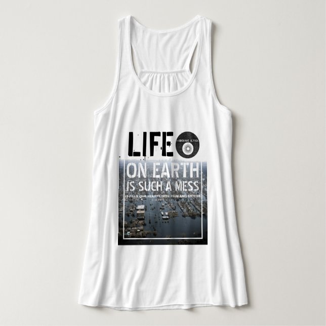 IBONELTD. LIFE ON EARTH 3  TANK TOP (Design Front)