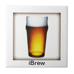 iBrew Ale Glass Ceramic Tile