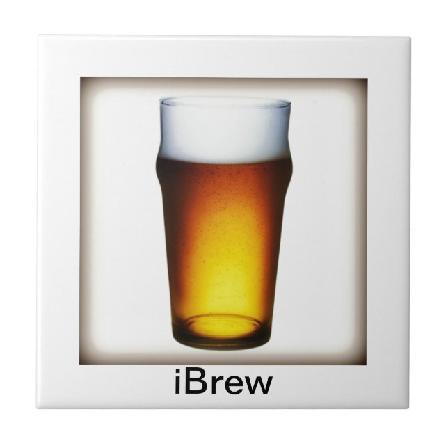 iBrew Ale Glass Ceramic Tile (Front)