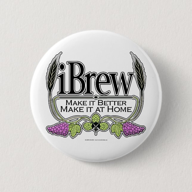 iBrew Beer and Wine Button (Front)