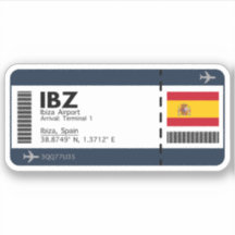 IBZ Ibiza Airport Boarding Pass - Spain Travel