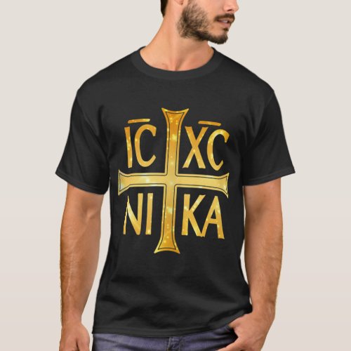 IC XC NIKA Christogram Cross Orthodox Christian Ta T_Shirt