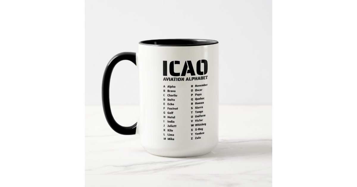 ICAO Aviation Alphabet Chart Mug Zazzle