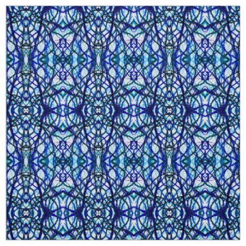 Icarus Blue Abstract Alcohol Ink Art Fabric