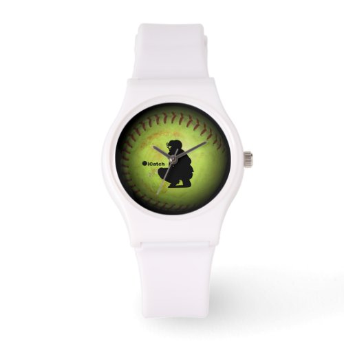 iCatch fastpitch softball player silhouette Watch