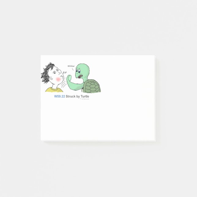 ICD-10: W59.22 Struck by turtle Post-it Notes (Front)