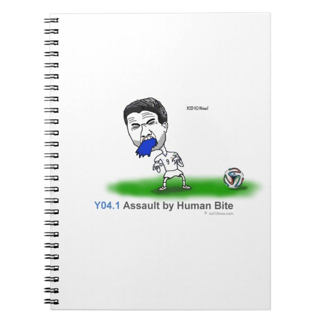 ICD-10: Y04.1 Assault by human bite Notebook (Front)