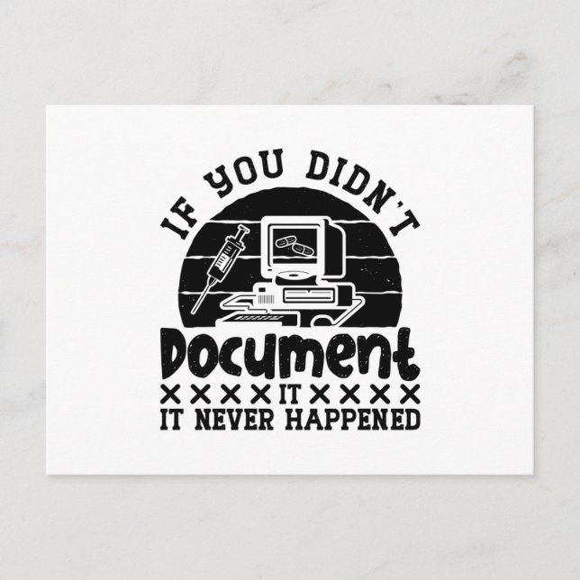 ICD Coding Medical Coder If You Didn't Document Postcard (Front)