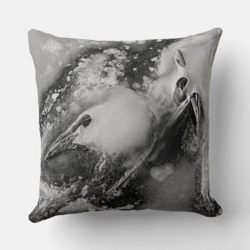 Ice Abstract Looks Like A Duck But It's Not Throw Pillow by WackemArt at Zazzle