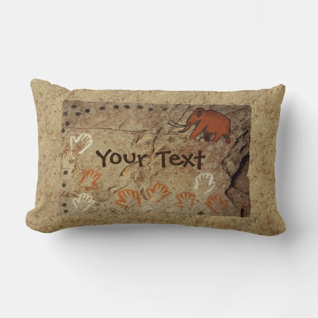 Ice Age Cave Art Lumbar Pillow (Front)