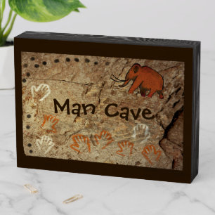 Ice Age Cave Art - Man Cave Wooden Box Sign