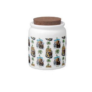 Ice Age Mammoth Sabertooth Tiger Pattern Design  Candy Jar
