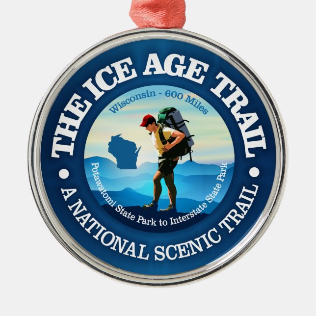 Ice Age Trail (C) Metal Ornament (Front)