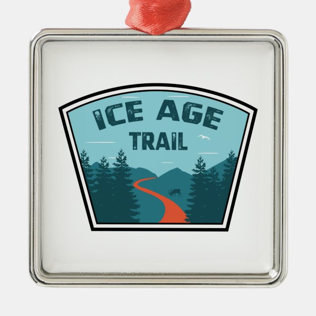 Ice Age Trail Metal Ornament (Front)