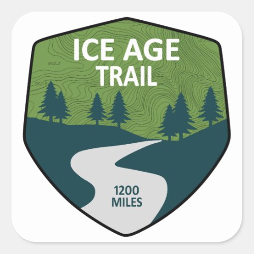 Ice Age Trail Square Sticker