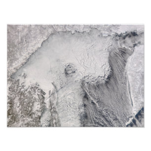 Ice and cloud streets in the Sea of Okhotsk Photo Print