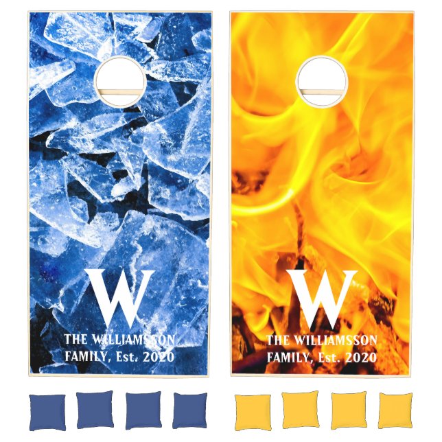 Ice And Fire Contrast Customizable Cornhole Set (Set)