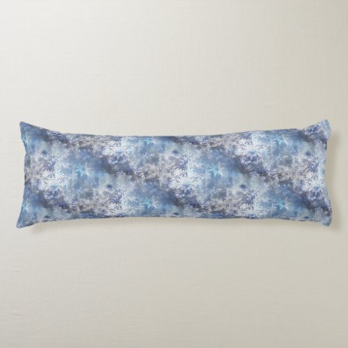 Ice and Snow Textured Blue Christmas Pattern Body Pillow