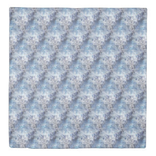 Ice and Snow Textured Blue Christmas Pattern Duvet Cover