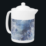 Ice and Snow Textured Blue Christmas Pattern Teapot<br><div class="desc">'Ice and Snow' is a repeating pattern that I designed to coordinate with my artwork 'Ice Elf' featuring an elven snow queen. I designed this along with a solid colour that compliments both the pattern and the artwork. You can view this unique winter fantasy artwork at my Zazzle store where...</div>