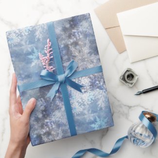 Ice and Snow Textured Blue Christmas Pattern