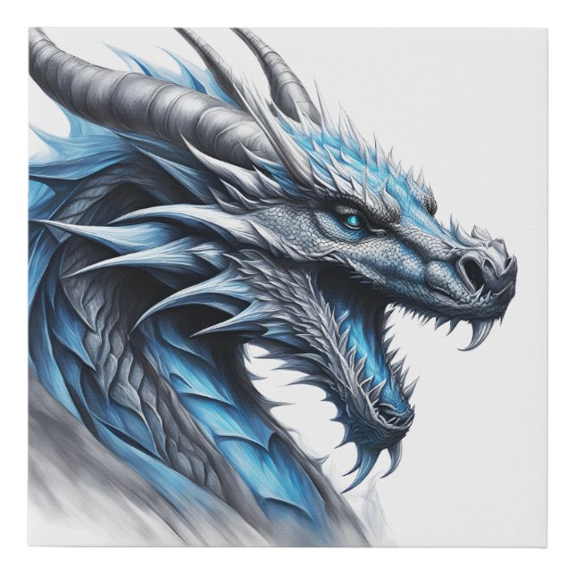 Ice and Water Dragon Canvas Art (Front)