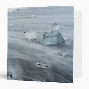 Ice and water on a beach, iceland binder