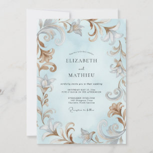 Ice Baroque Acanthus Eucalyptus Wedding Invitation