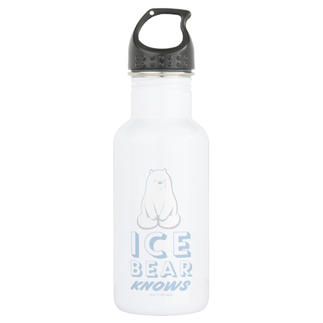 Ice Bear Knows Stainless Steel Water Bottle (Front)