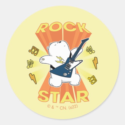 Ice Bear _ Rock Star Classic Round Sticker