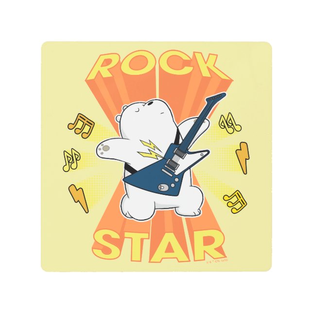 Ice Bear - Rock Star Metal Print (Front)
