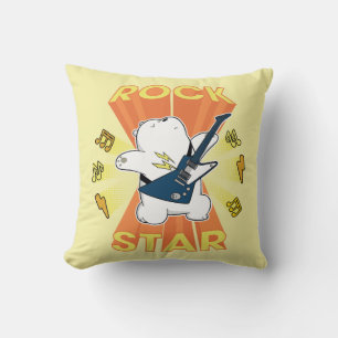 Ice Bear - Rock Star Throw Pillow