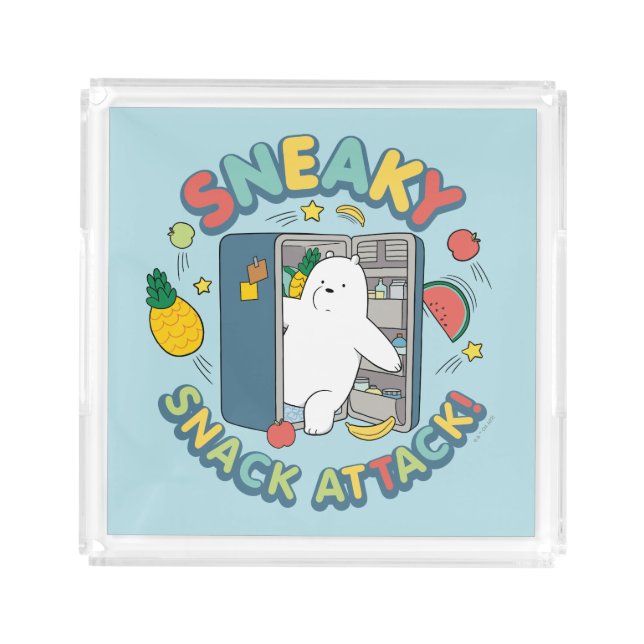 Ice Bear - Sneaky Snack Attack! Acrylic Tray (Front)