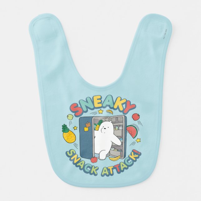 Ice Bear - Sneaky Snack Attack! Baby Bib (Front)