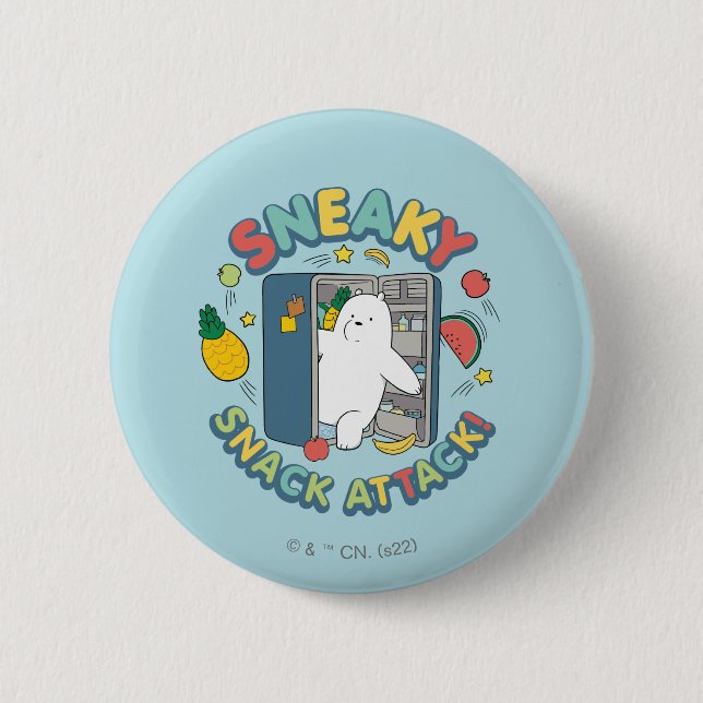 Ice Bear - Sneaky Snack Attack! Button (Front)