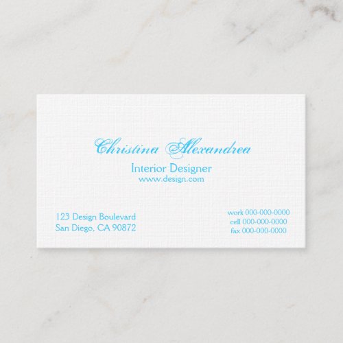 Ice Blue and Linen Damask Business Cards