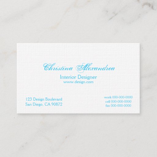 Customizable Ice Blue and Linen Damask Business Cards