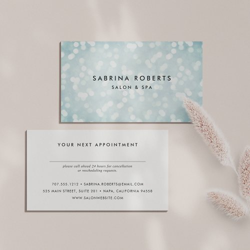 Ice Blue Bokeh Appointment Card