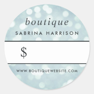 Ice Blue Bokeh   Boutique Price Sticker