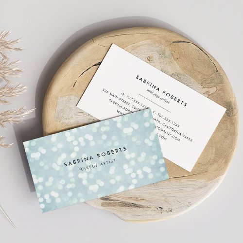 Ice Blue Bokeh Lights Business Card