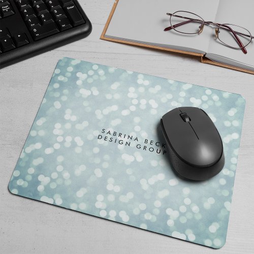 Ice Blue Bokeh Lights  Personalized Mouse Pad