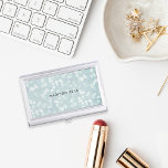 Ice Blue Bokeh Personalized Case For Business Cards<br><div class="desc">Elegant business card case features a background of bokeh lights in shades of ice blue and pale pastel aqua,  with your name,  monogram or company name in the center.</div>