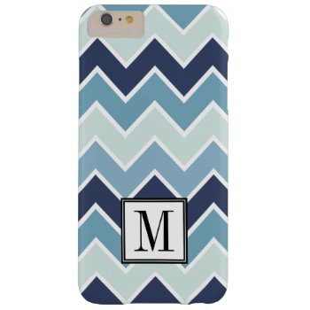 Ice Blue Chevron Print Initial Monogram Barely There Iphone 6 Plus Case by mariannegilliand at Zazzle