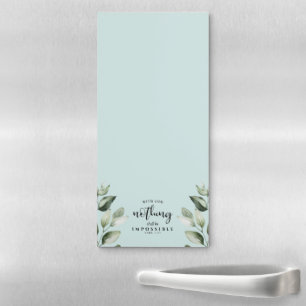 Ice Blue Christian Nothing shall be Impossible Magnetic Notepad